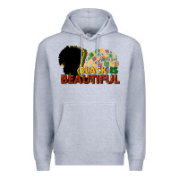 Heather Grey Black is beautiful Premium Hoodie - HowdyJamesFarm