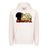 Pale Pink Black is beautiful Premium Hoodie - HowdyJamesFarm