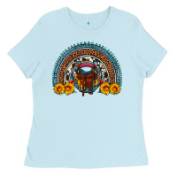 Baby Blue saddle sunflower horseshoe rainbow Ladies Tee - Artiststas