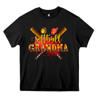 Black softball grandma Heavy Core Tee - AdoDesignShop