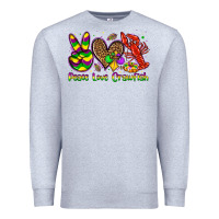 Heather Grey peace love crawfish olivia Premium Sweatshirt - OliviaCreatesArt