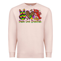Pale Pink peace love crawfish olivia Premium Sweatshirt - OliviaCreatesArt
