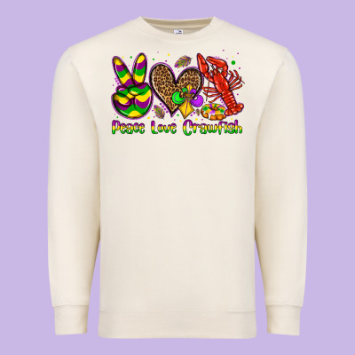 Peace Love Crawfish Olivia Premium Sweatshirt Designed By Oliviacreatesart