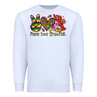 White peace love crawfish olivia Premium Sweatshirt - OliviaCreatesArt