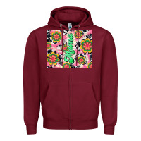 Burgundy mama with hippie daisies Zipper Hoodie - TumblerDesignByShophia