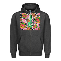 Charcoal Heather mama with hippie daisies Zipper Hoodie - TumblerDesignByShophia