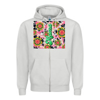 Dove Grey mama with hippie daisies Zipper Hoodie - TumblerDesignByShophia
