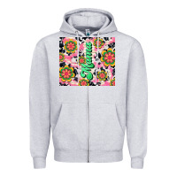 Heather Grey mama with hippie daisies Zipper Hoodie - TumblerDesignByShophia