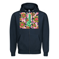 Navy mama with hippie daisies Zipper Hoodie - TumblerDesignByShophia
