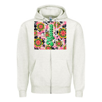 Oatmeal Heather mama with hippie daisies Zipper Hoodie - TumblerDesignByShophia