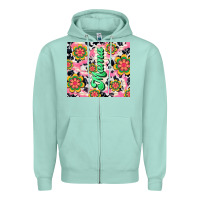 Seafoam mama with hippie daisies Zipper Hoodie - TumblerDesignByShophia