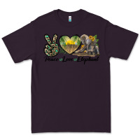Plum Peace Love Elephant Premium Tee - LillyAllenDesigns