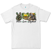 White Peace Love Elephant Premium Tee - LillyAllenDesigns