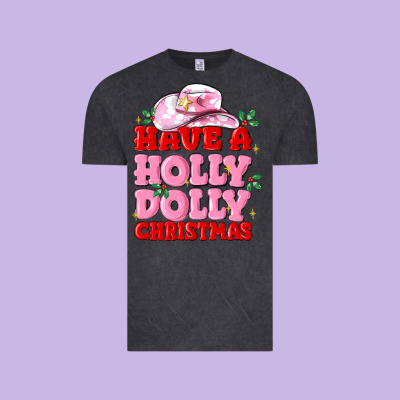 Have A Holly Dolly Christmas Vintage Tee Designed By Maliassmallbusiness