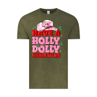 Vintage Olive have a holly dolly christmas Vintage Tee - MaliasSmallBusiness