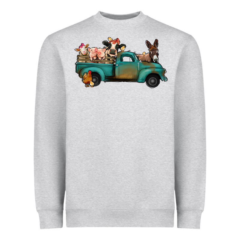 Farm Animals Truck Heavyweight Sweatshirt by Jasminsmagicworld | Teevron