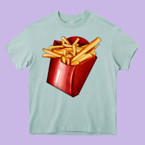 French Fries Heavy Core Tee Designed By Adodesignshop