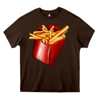 Chocolate Brown french fries Heavy Core Tee - AdoDesignShop