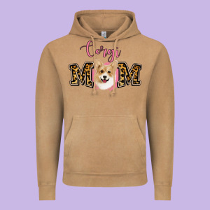 Corgi Mom Vintage Hoodie Designed By Jasminsmagicworld