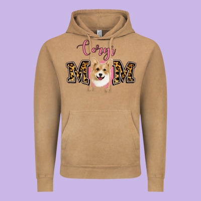 Corgi Mom Vintage Hoodie Designed By Jasminsmagicworld