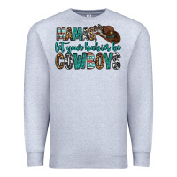 Heather Grey mama's let your babies be cowboys Premium Sweatshirt - OliviaCreatesArt