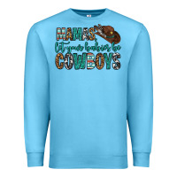 Ocean Blue mama's let your babies be cowboys Premium Sweatshirt - OliviaCreatesArt