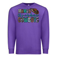 Purple mama's let your babies be cowboys Premium Sweatshirt - OliviaCreatesArt