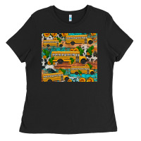 Black school bus cactus sunflower Ladies Tee - Artiststas