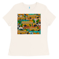 Bone school bus cactus sunflower Ladies Tee - Artiststas