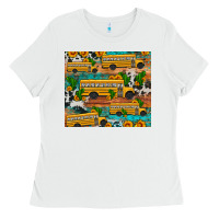 White school bus cactus sunflower Ladies Tee - Artiststas