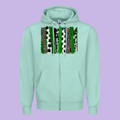 Soccer Brushstroke Zipper Hoodie Designed By Howdyjamesfarm