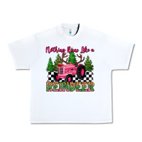 White nothing runs like a reindeer Urban Heavy Tee - MaliasSmallBusiness