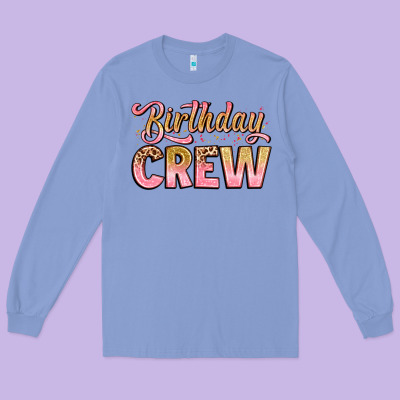 Birthday Crew Long Sleeve Tee Designed By Artiststas