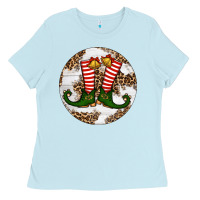 Baby Blue Elf Shoes Christmas Ladies Tee - RanaPortraitStore