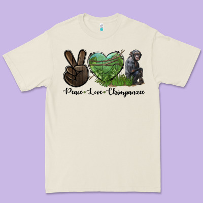 Peace Love Chimpanzee Premium Tee Designed By Lillyallendesigns