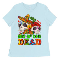 Baby Blue mexican day of the dead Ladies Tee - AdoDesignShop