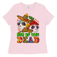 Bubblegum Pink mexican day of the dead Ladies Tee - AdoDesignShop