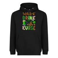 Black St. Patrick's Safety first drink with a Nurse Heavyweight Hoodie - OliviaCreatesArt