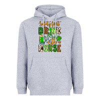 Heather Grey St. Patrick's Safety first drink with a Nurse Heavyweight Hoodie - OliviaCreatesArt