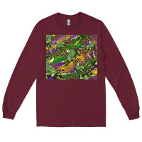 Mardi Gras Louisiana Crocodile Leopard Long Sleeve Tee | Teevron
