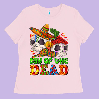 Mexican Day Of The Dead Ladies Tee Designed By Adodesignshop