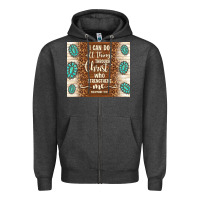 Charcoal Heather i can do all things through christ who strengthens Zipper Hoodie - TumblerDesignByShophia