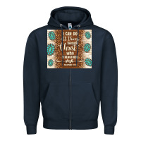 Navy i can do all things through christ who strengthens Zipper Hoodie - TumblerDesignByShophia
