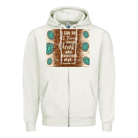Oatmeal Heather i can do all things through christ who strengthens Zipper Hoodie - TumblerDesignByShophia