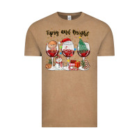 Vintage Coffee tipsy and bright christmas Vintage Tee - MaliasSmallBusiness