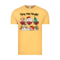 Vintage Mustard tipsy and bright christmas Vintage Tee - MaliasSmallBusiness