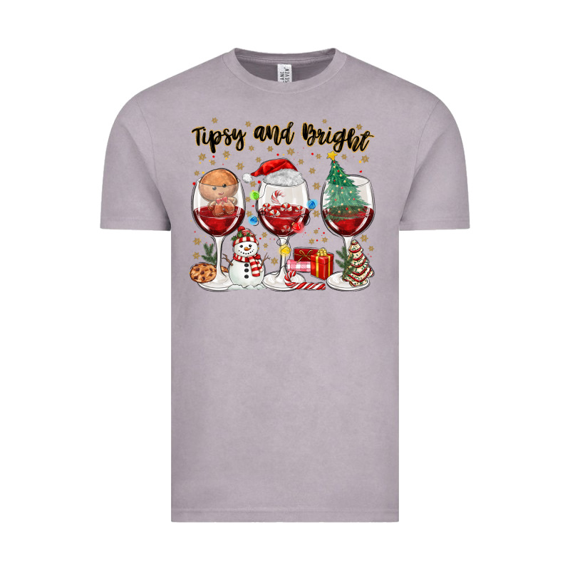 Tipsy And Bright Christmas Vintage Tee by MaliasSmallBusiness | Teevron