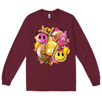 Burgundy retro softball Long Sleeve Tee - Artiststas