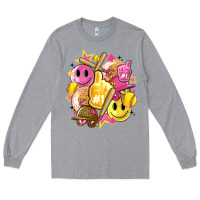 Heather Grey retro softball Long Sleeve Tee - Artiststas