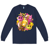 Navy retro softball Long Sleeve Tee - Artiststas
